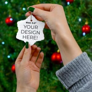 Personalized Christmas Ceramic Ornament - 4 Shapes (upload your own design)